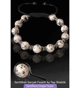 Sertifikalı Fasetli Gerçek Ay Taşı Bileklik - Ayarlamalı (Çok Renkli)