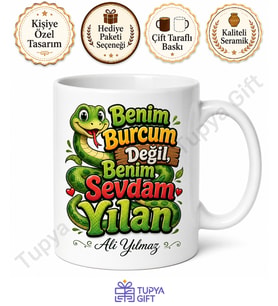 Yılan Burcu Değil Yılan Sever İçin Komik Baskılı Kupa Bardak Hediye