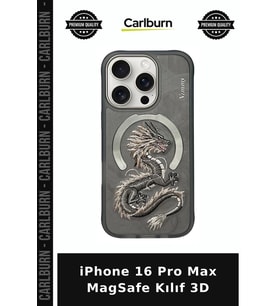 iPhone 16 Pro Max MagSafe Kılıf 3D Akıllı Kapak Kordon Yuvası