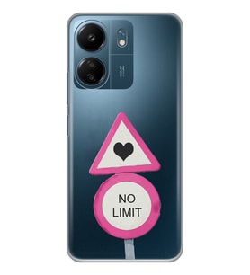 Xiaomi Redmi 13C Uyumlu No Limit Tasarımlı Şeffaf Telefon Kılıfı