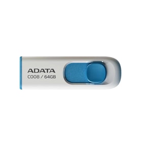 Adata C008-64GB 64GB USB2.0 Classic (White + Blue) Flash Bellek