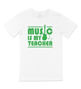 Yeşil Music Is My Teacher Tişört