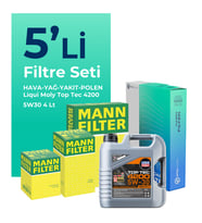 MANN Seat İbiza 1.4 Dizel Filtre Bakım Seti Liqui Moly Motor Yağlı (2015-2017) 5 Li