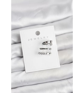Gümüş Renk Zirkon Taşlı Pirinç Kıkırdak Küpe - TJ-BKP11614