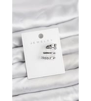 Gümüş Renk Zirkon Taşlı Pirinç Kıkırdak Küpe - TJ-BKP11614