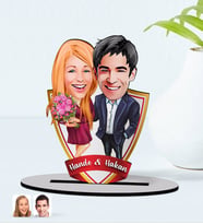 BK Gift Kişiye Özel İsimli Sevgililer Karikatürlü Ahşap Biblo Model-94-1