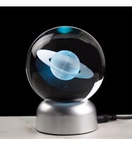Işıklı Satürn Cam Küre 8cm*6cm