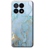 Poco x6 Pro Kılıf HD Desen Baskılı Kılıf - Mavi Gold Mermer