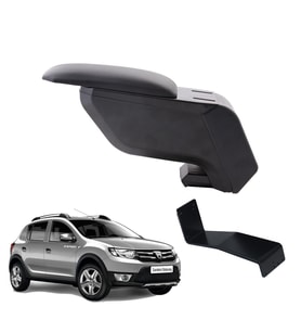 Dacia Sandero Stepway 2013 Delmesiz Çelik Ayaklı Siyah Kolçak Kol Dayama