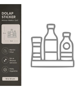 Soslar Mat Gri Dekoratif Folyo Sticker 14x14 cm