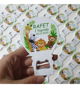 25 Adet Safari Konsepti Hayvanlı Aslanlı Baskılı Balon Magnet Açacak Hoşgeldin Yenidoğan ve Yaş Magnet