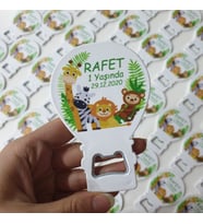 25 Adet Safari Konsepti Hayvanlı Aslanlı Baskılı Balon Magnet Açacak Hoşgeldin Yenidoğan ve Yaş Magnet