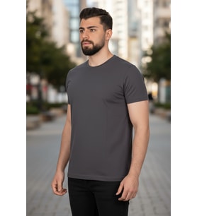 Basic Erkek Tişört %100 Pamuk Slim Fit Bisiklet Yaka – Rahat & Şık