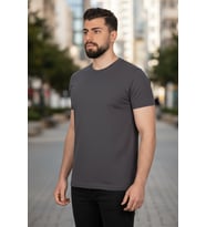 Basic Erkek Tişört %100 Pamuk Slim Fit Bisiklet Yaka – Rahat & Şık