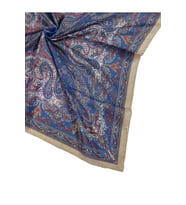 Enba Soft Pamuk Etnik Desenli Eşarp (Lacivert - Taba)
