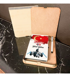 Çevik Kuvvet Polisi Ahşap Kutulu Defter Kalem Set 002