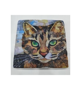 Doğal Taş Dekoratif Banyo Gider Kapağı Süsü 10x10 cm