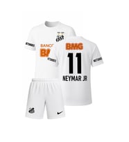 Neymar Jr Santos Retro 3'lü Çocuk Futbol Forma Seti ( Forma,şort ve çorap) (Beyaz)
