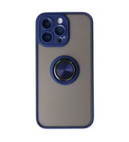 Apple iPhone 14 Pro Kılıf Montreal Yüzüklü Silikon Kapak - Lacivert