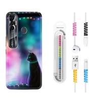 Tecno Spark 6 6 Go 8C 8 Pro 7 7 Pro Kılıf Kablo Koruma Spiral Silikon Window Cat 1787