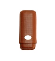 Cohiba Kahverengi Desenli İkili Deri Puro Kılıfı