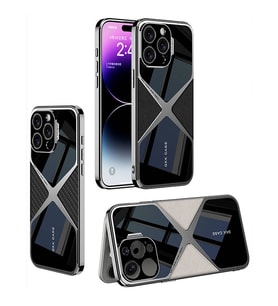 Vendas iPhone 14 Pro Max Kılıf Ultra İnce Kamera Korumalı PC + Deri Arka Yüzey Zore X-Pro Kapak (Siyah)