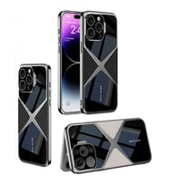 Vendas iPhone 14 Pro Max Kılıf Ultra İnce Kamera Korumalı PC + Deri Arka Yüzey Zore X-Pro Kapak (Siyah)