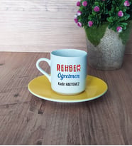 Rehber Öğretmen Türk Kahvesi Fincanı Sarı Öğretmenler Günü Hediyesi