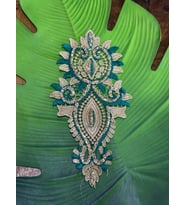 25X13 CM NAKIŞ İŞLEME PARLAK VARAKLI OTANTİK APLİKE GÜPÜR APLİKE