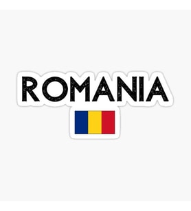 Romanya - Romanya Bayrağı Çıkartması 19CM Sticker Etiket