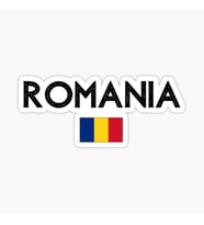 Romanya - Romanya Bayrağı Çıkartması 19CM Sticker Etiket