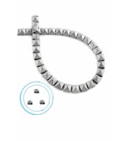 Hematit Taşı Kare Piramit Kesim Mat Açık Gri 6x6mm Doğal Taş Dizi