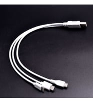3 İN 1 USB Kısa Kablo Lightning+Micro+Type-c (Renksiz)