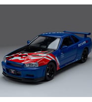 Hobbiez World Nissan Skyline GT-R R34 Nismo Edition Mavi 1/24 Model Araba