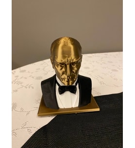 Riva Self Atatürk Büstü Özel Tasarım Gold Siyah Biblo Heykel 3D