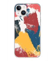 Apple iPhone 14 Uyumlu Kapak Brush Stroke Tasarımlı Şeffaf Silikon Kılıf