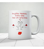 Sevgililer Günümüz Kutlu Olsun Baskılı Kupa Bardak Mod11