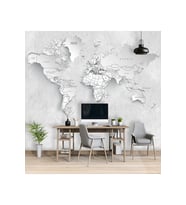 Dreamwall 3D Harita Desenli Isı Ve Ses Yalıtımlı Tekstil Duvar Kağıdı (Çok Renkli)