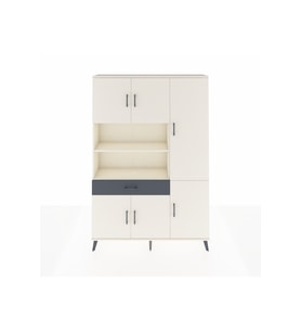 Arges Dolap 10 Raflı Tek Çekmeceli 6 Kapaklı 132x30x195 Aytaşı-Aytaşı/Antrasit