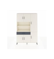 Arges Dolap 10 Raflı Tek Çekmeceli 6 Kapaklı 132x30x195 Aytaşı-Aytaşı/Antrasit
