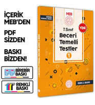 2026 7.Sınıf MEB Beceri Temelli Testler 1. Kitap Örnek Soru Bankası (Renkli Baskı) BASKI ÜCRETİ