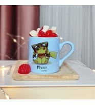 Pikachu Tasarımlı Kişiye Özel Yeşil Türk Kahvesi Fincanı