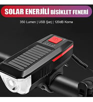 Su Geçirmez Güneş Enerjili Led Işıklı Bisiklet Farı