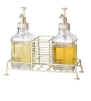 2 Li Cam Sıvı Sabunluk 500 ml krem rengi