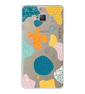 Samsung Galaxy A5 2015 Uyumlu Kapak Geometrik Şekiller Tasarımlı Şeffaf Silikon Kılıf