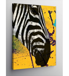 Kanvas Tablo Sarı Fon Zebra