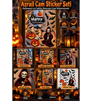 Halloween Azrail Cam Sticker Seti Cadılar Bayramı Pencere Dekorasyonu Parti Süsü Cam Aksesuarı