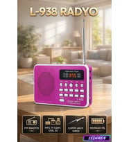 L-938 Dijital Ekranlı Şarjlı Taşınabilir Radyo Usb Tf Sd 3,5mm Jack Destekli Cep Radyosu