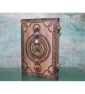 Periboia Taşlı Deri Defter Model 13  (Karışık)