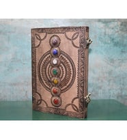 Periboia Taşlı Deri Defter Model 13  (Karışık)